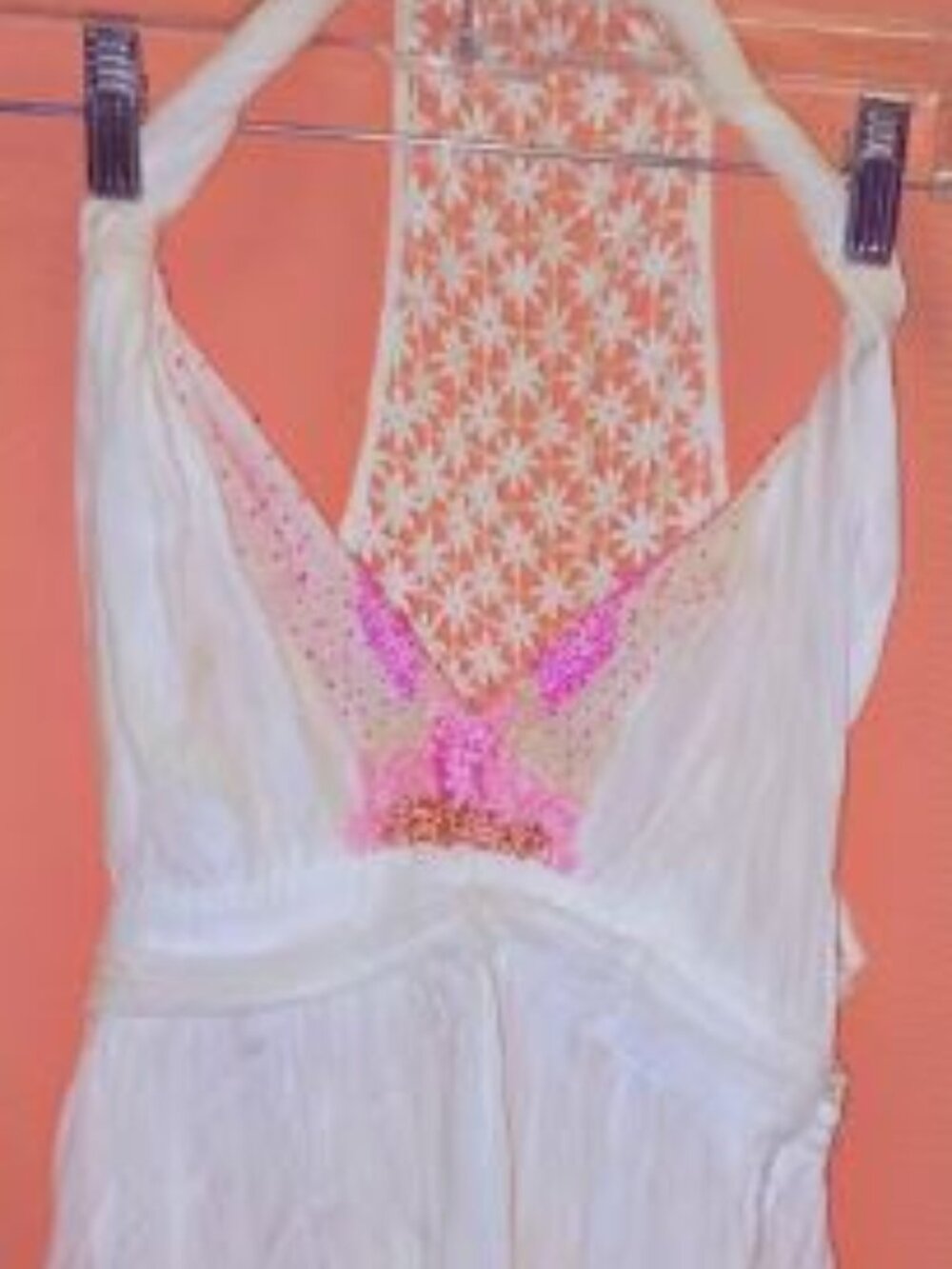 Beautiful white flowy, twisted handkercheif halter dress from Guess